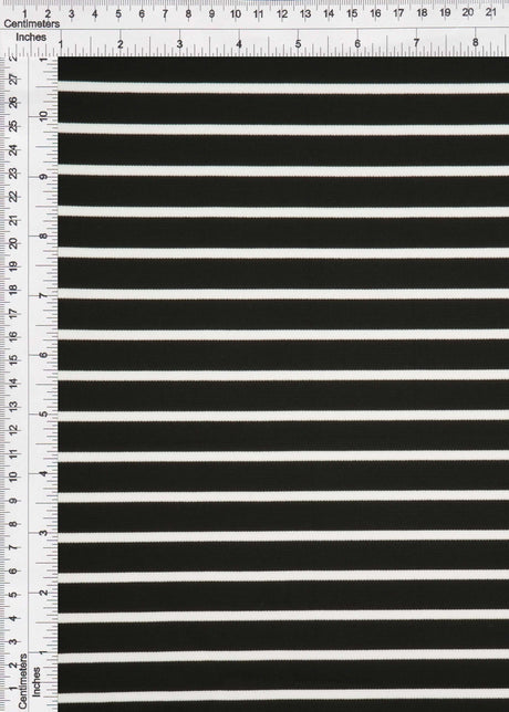 1 Yard Yarn Dye Stripe Ponte Fabric 275 GSM Polyester Spandex Blend 58/60" Width