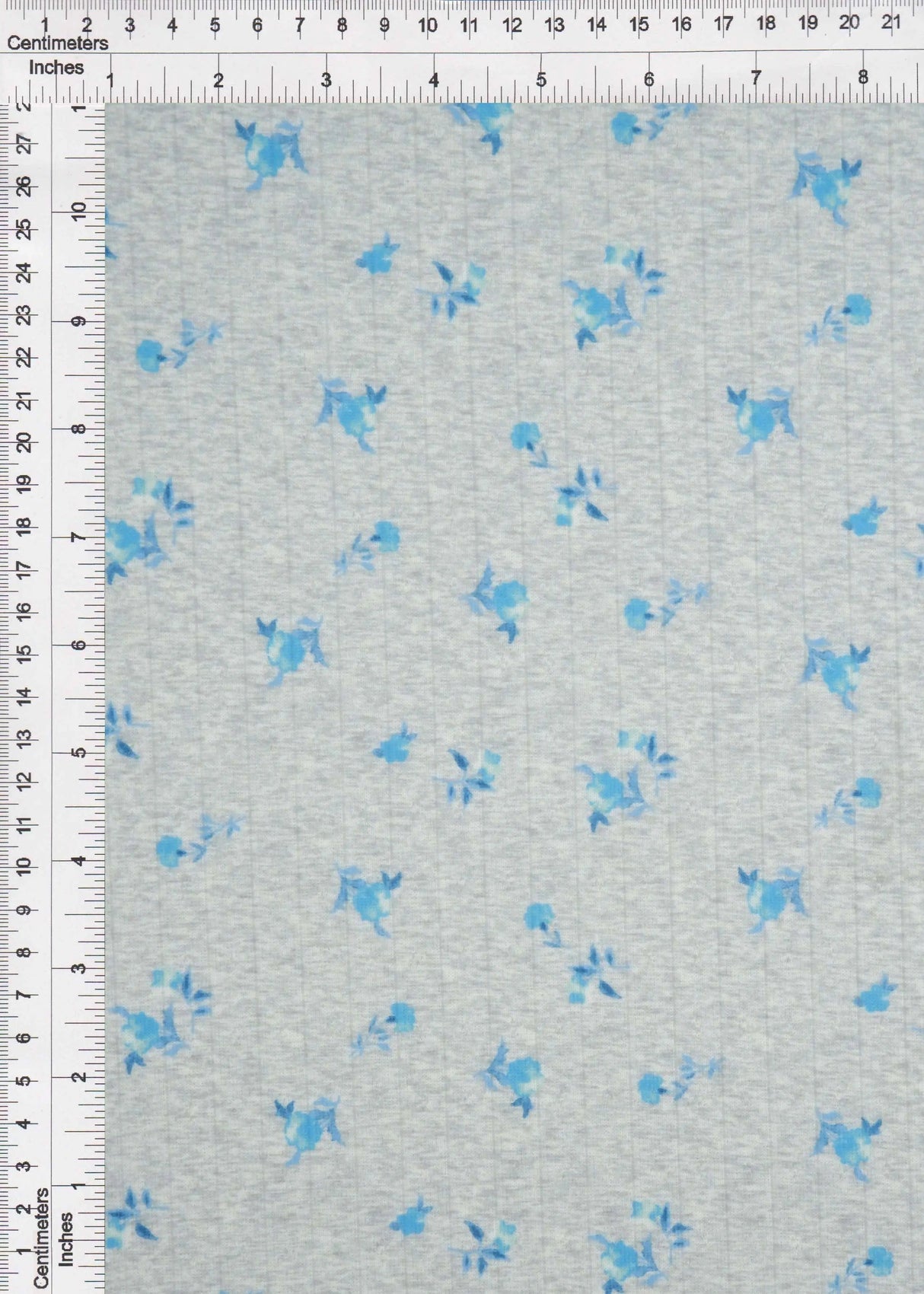 1 Yard 93% Polyester 7% Spandex Cotton-Style Pointelle Ditsy Floral Digital Print Fabric 58/60" Width