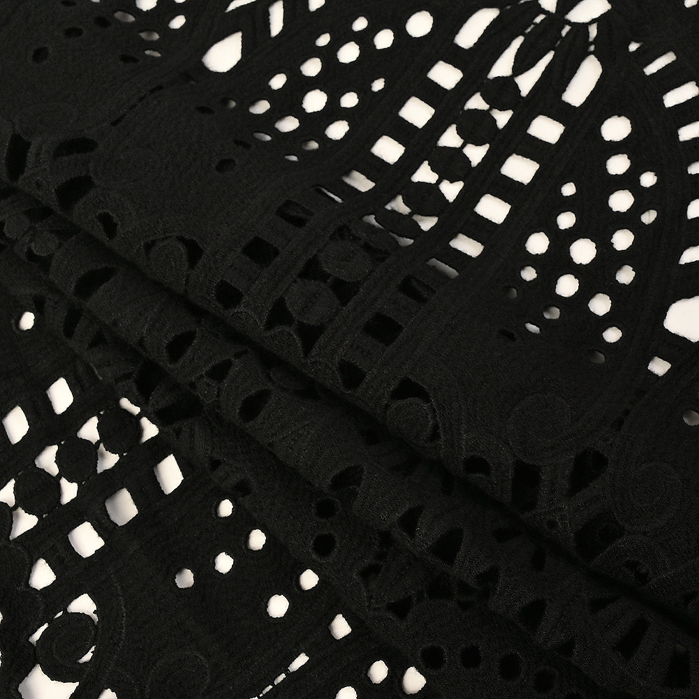 Black Novelty Guipure Lace