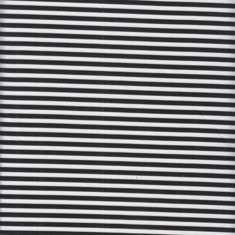 1 Yard Yarn Dye Small Stripe Ponte Fabric 285 GSM Polyester Spandex Blend 58/60" Width