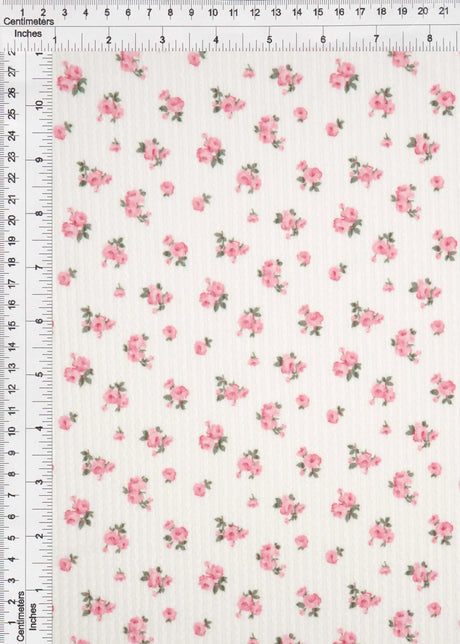 1 Yard Cozy Ditsy Floral Double Knit Fabric Stretch Poly Rayon Spandex 56/57 Inches Wide