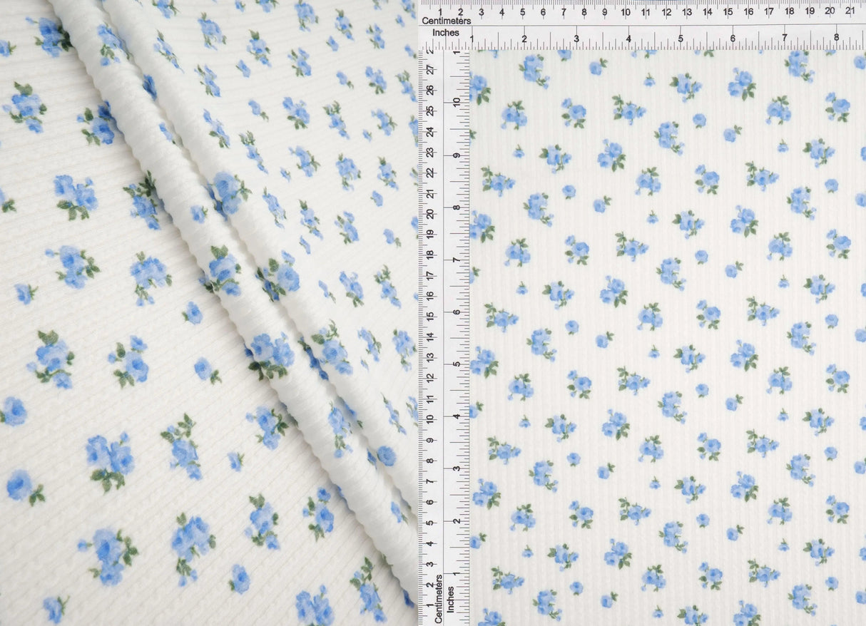1 Yard Double Knit Cozy Digital Ditsy Printed Fabric Soft Stretch Knit 56/57 Inch Width