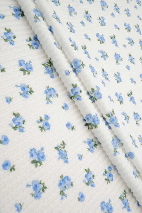 1 Yard Cozy Ditsy Floral Double Knit Fabric Stretch Poly Rayon Spandex 56/57 Inches Wide