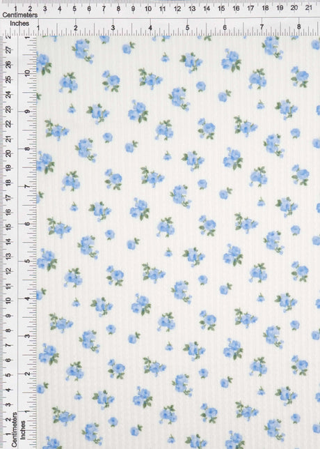 1 Yard Cozy Ditsy Floral Double Knit Fabric Stretch Poly Rayon Spandex 56/57 Inches Wide