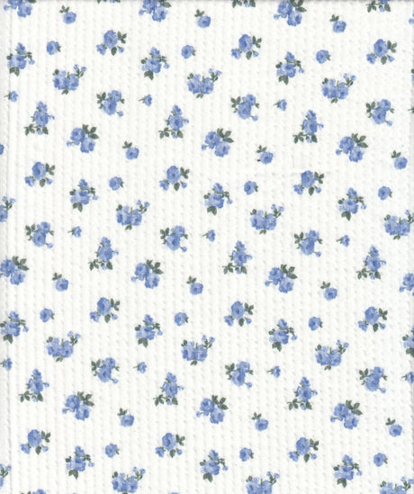 1 yarda de tela de punto doble acogedora con estampado digital floral pequeño, suave, elástica, ancho 56/57 pulgadas