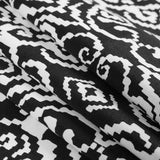 Black/White Printed Stretch Cotton Sateen