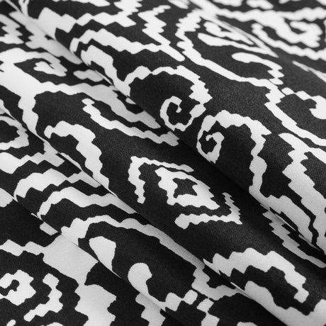 Black/White Printed Stretch Cotton Sateen