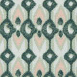 Green Geometric Ikat Printed Stretch Cotton Sateen