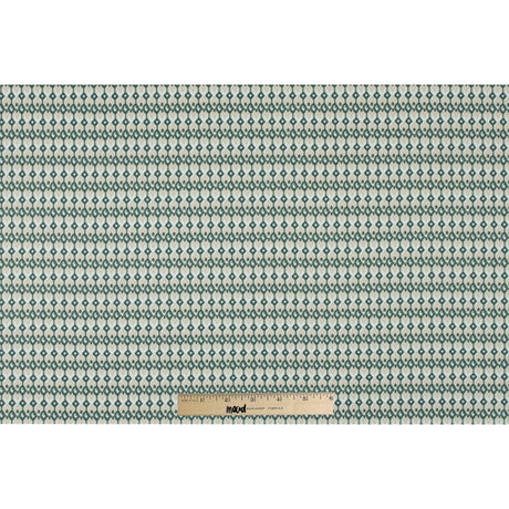 Green Geometric Ikat Printed Stretch Cotton Sateen