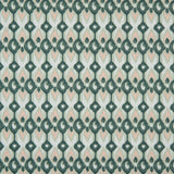 Green Geometric Ikat Printed Stretch Cotton Sateen