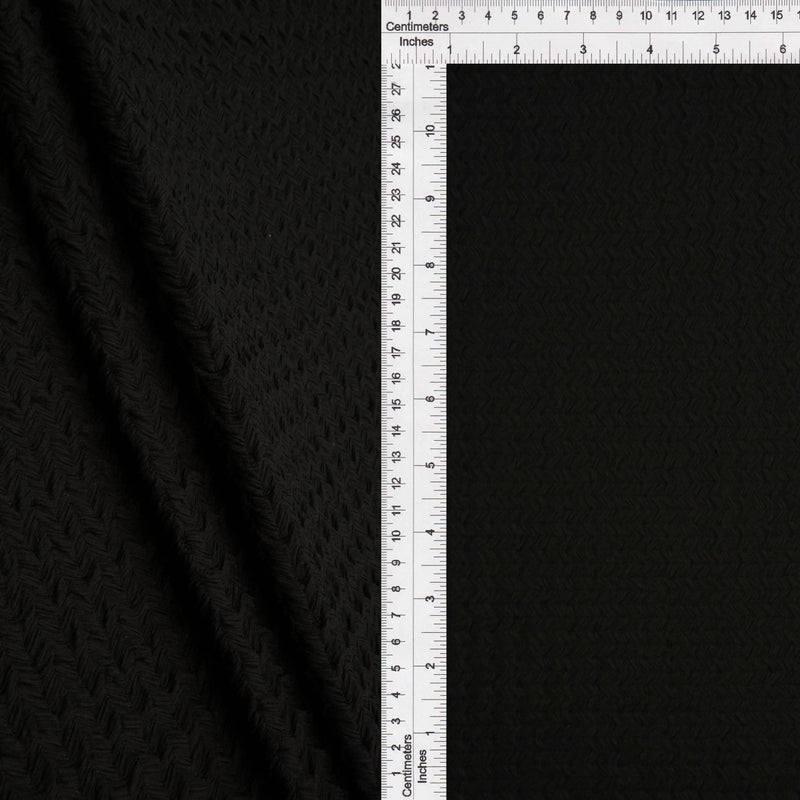 1 Yard Herringbone Texture Jacquard Solid Fabric 220 GSM Polyester Spandex Blend 58/60" Width