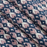 Purple Geometric Ikat Printed Stretch Cotton Sateen