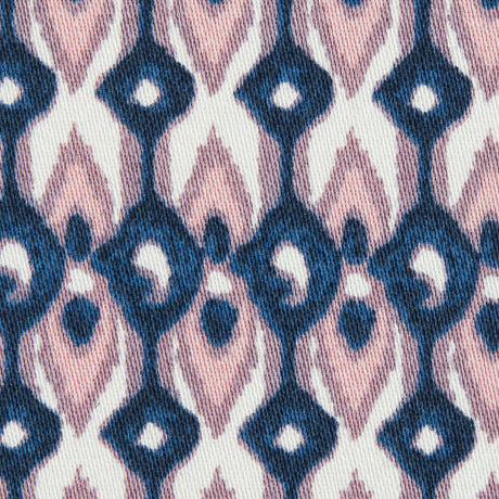 Purple Geometric Ikat Printed Stretch Cotton Sateen