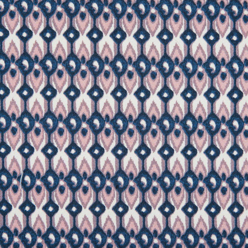 Purple Geometric Ikat Printed Stretch Cotton Sateen