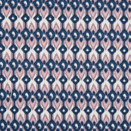 Purple Geometric Ikat Printed Stretch Cotton Sateen
