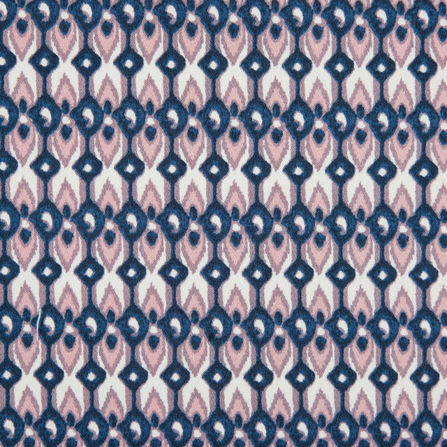 Purple Geometric Ikat Printed Stretch Cotton Sateen