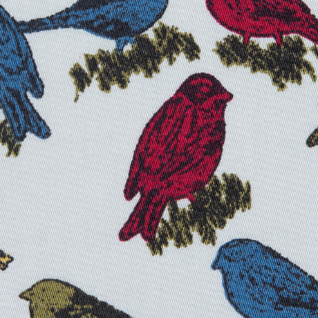 White Birds Printed on a Cotton Sateen