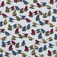 White Birds Printed on a Cotton Sateen