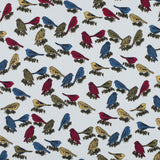 White Birds Printed on a Cotton Sateen