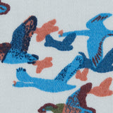 Blue Flying Birds Printed Cotton Sateen