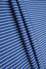 Stretch Cotton Poplin Stripe Fabric, Printed Woven 97% Cotton 3% Spandex, 57/58" Wide