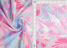 DTY Tropical Leaf Print Knit Fabric Pink