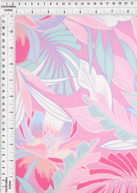 1 Yard Tropical Leaf DTY Stretch Knit Fabric 58/60 Inch Wide Soft Lightweight Material for Summer Outfits & DIY Crafts