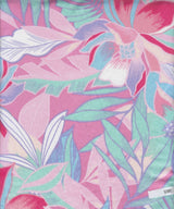 DTY Tropical Leaf Print Knit Fabric Pink