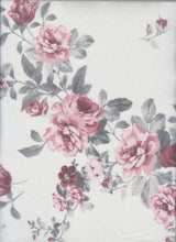 Floral Printed Mesh Fabric Ivory