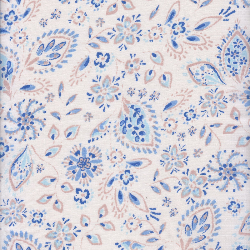 Floral Linen Look Woven Fabric