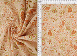 Floral Linen Look Woven Fabric