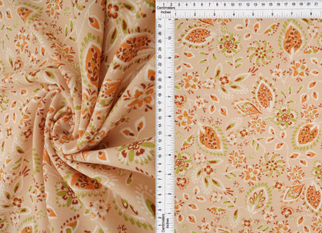 Floral Linen Look Woven Fabric