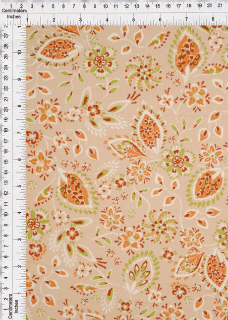Floral Linen Look Woven Fabric