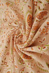 Floral Linen Look Woven Fabric