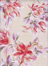 Floral Printed Linen Look Woven Fabric