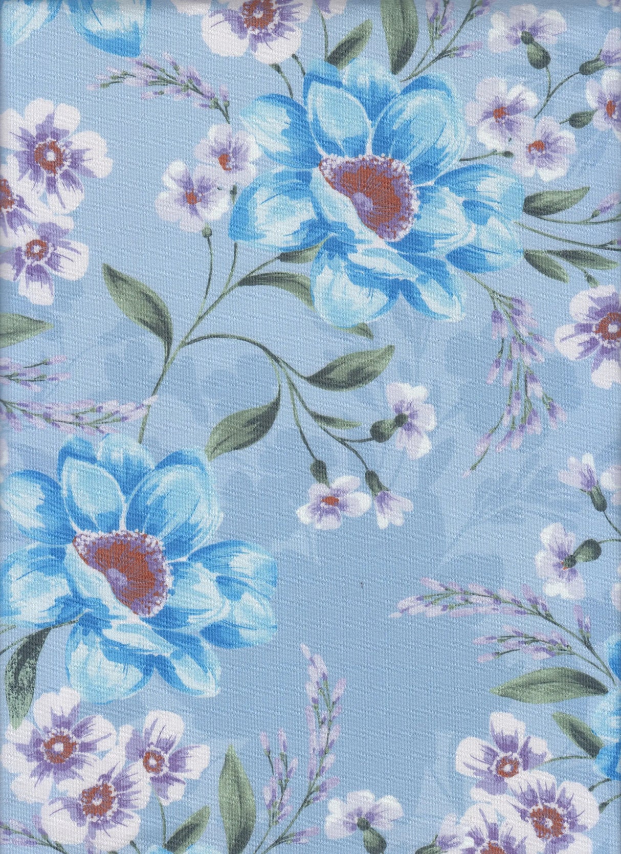 1 Yard Soft DTY Digital Floral Print Fabric Stretchy 58/60 Inch Wide Textile for Sewing Projects