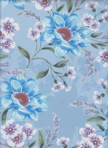 1 Yard Soft DTY Digital Floral Print Fabric Stretchy 58/60 Inch Wide Textile for Sewing Projects