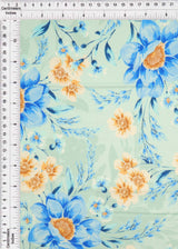 Floral Printed Rayon Linen Slub Fabric
