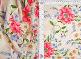 Floral Printed Rayon Linen Slub Fabric