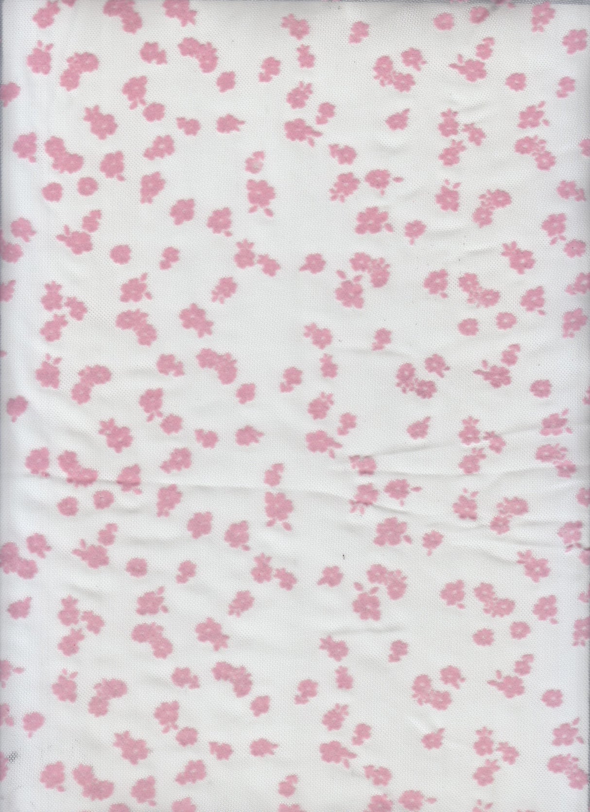 Floral Flocked Mesh Stretch Fabric