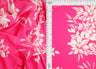 Floral Print Stretch DTY Knit Fabric Fuchsia