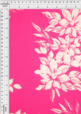 Floral Print Stretch DTY Knit Fabric Fuchsia