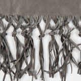 Italian Gray Suede Fringe with Knots 8.5"