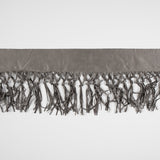 Italian Gray Suede Fringe with Knots 8.5"