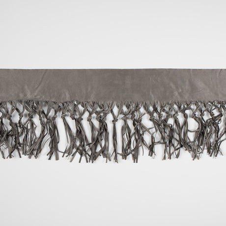 Italian Gray Suede Fringe with Knots 8.5"