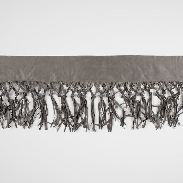 Italian Gray Suede Fringe with Knots 8.5"
