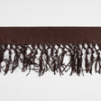 Italian Dark Brown Suede Fringe with Knots - 8.5"
