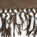 Italian Beige Suede Fringe with Knots - 8.5"