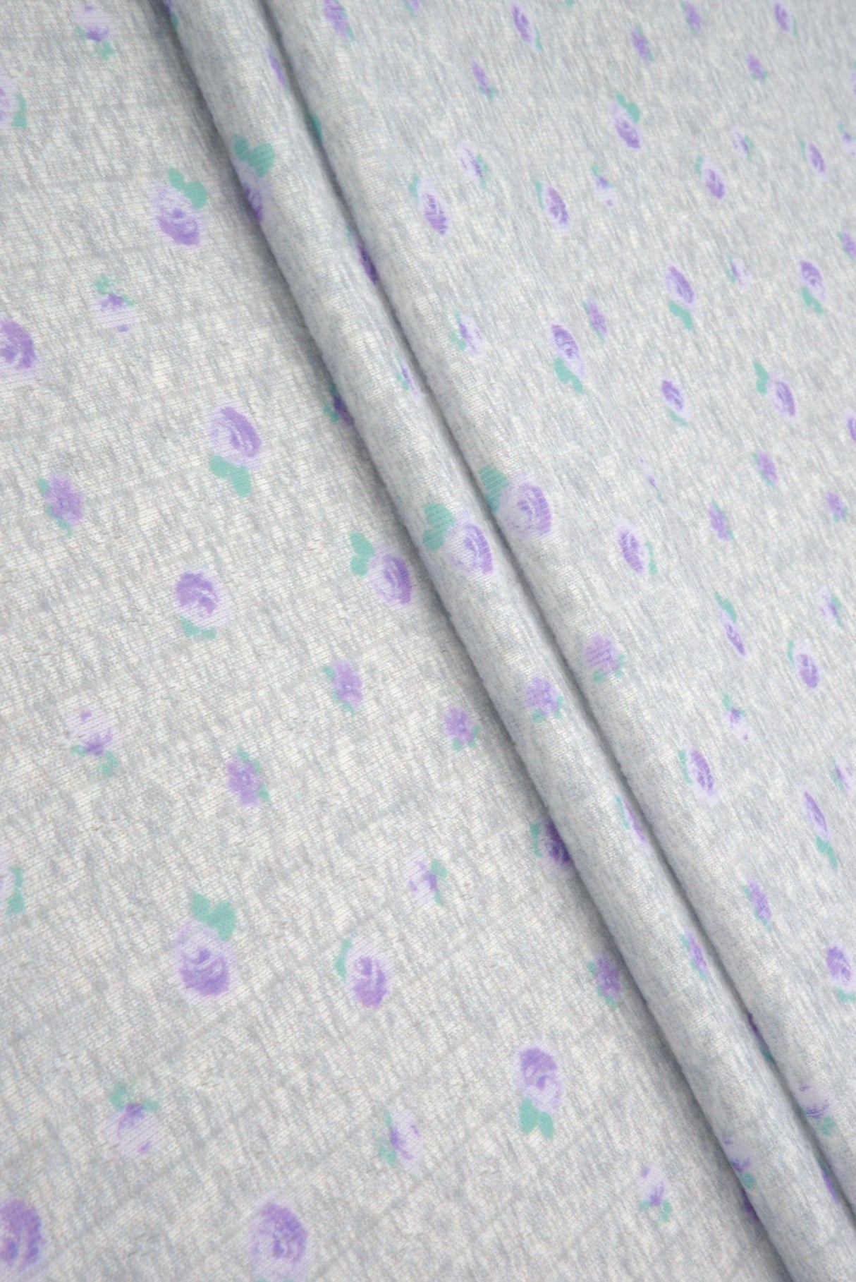 Pointelle Knit Ditsy Floral Print Fabric