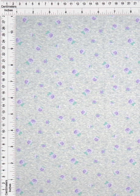 Pointelle Knit Ditsy Floral Print Fabric